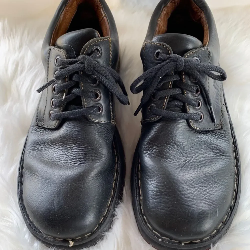 Born Dave Black Leather Oxfords Size 8.5‎